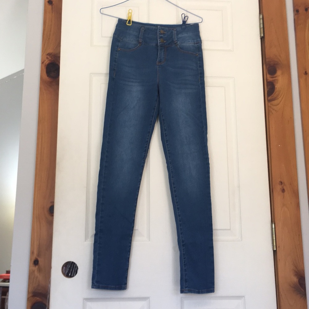 High Waisted Blue Denim Jeans